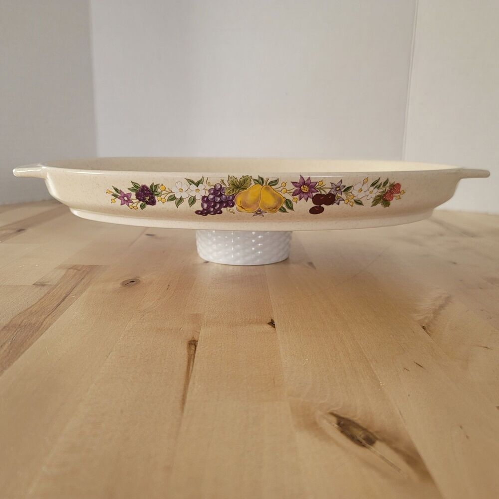 TemperWare by Lenox "Summer Harvest" Fruit Oval Roaster Platter Dish 15" Vintage